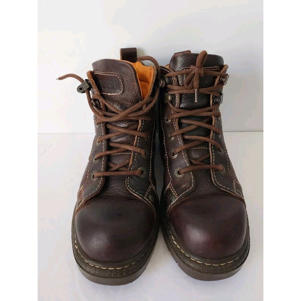 Rare London Underground Platform Leather Brown Lace Up Boots Wm 6 Men 4